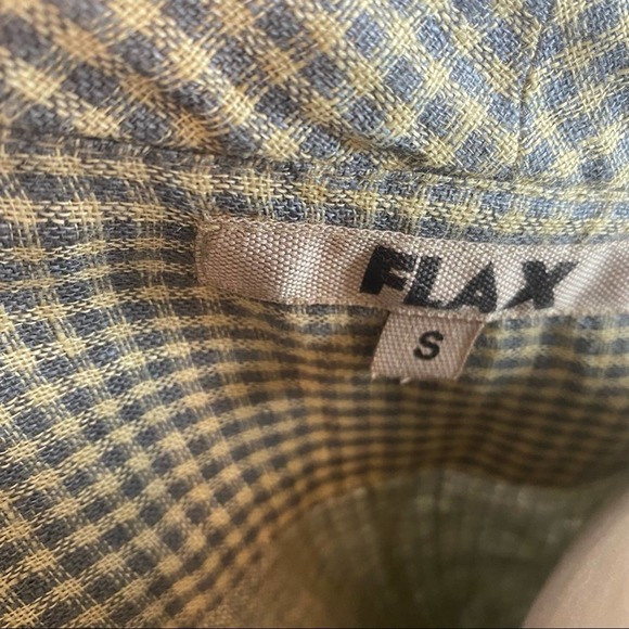 FLAX checkered button up blazer jacket size small. Oversized - Picture 6 of 7